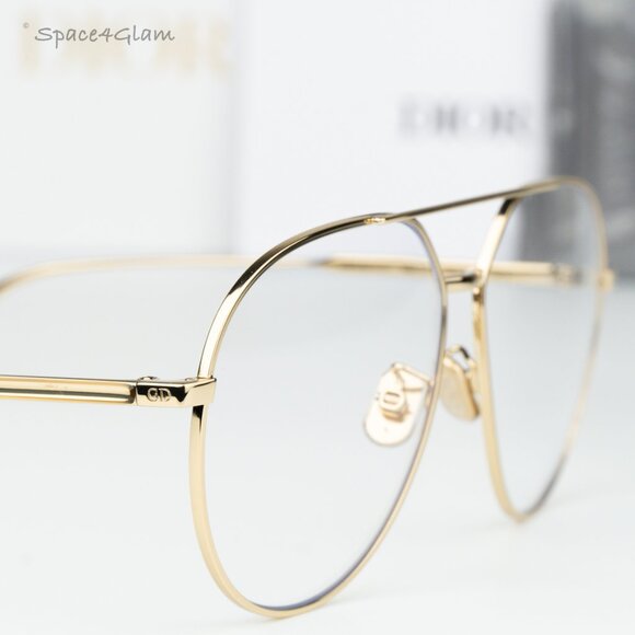 BRAND NEW Dior GEMDIOR A1U B0BB Gold Blue Block Unisex Pilot